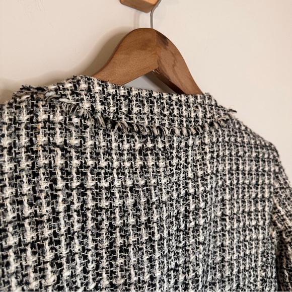 Vintage Kate Hill Tweed Button Front Jacket Black Cream - Picture 5 of 9